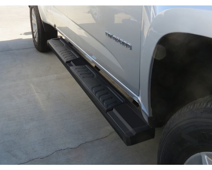 2015-2019 Chevrolet Colorado Extended Cab Running Board-S Series Carbon Steel + PE Step Area 2019 Chevy Colorado Extended Cab Running Boards